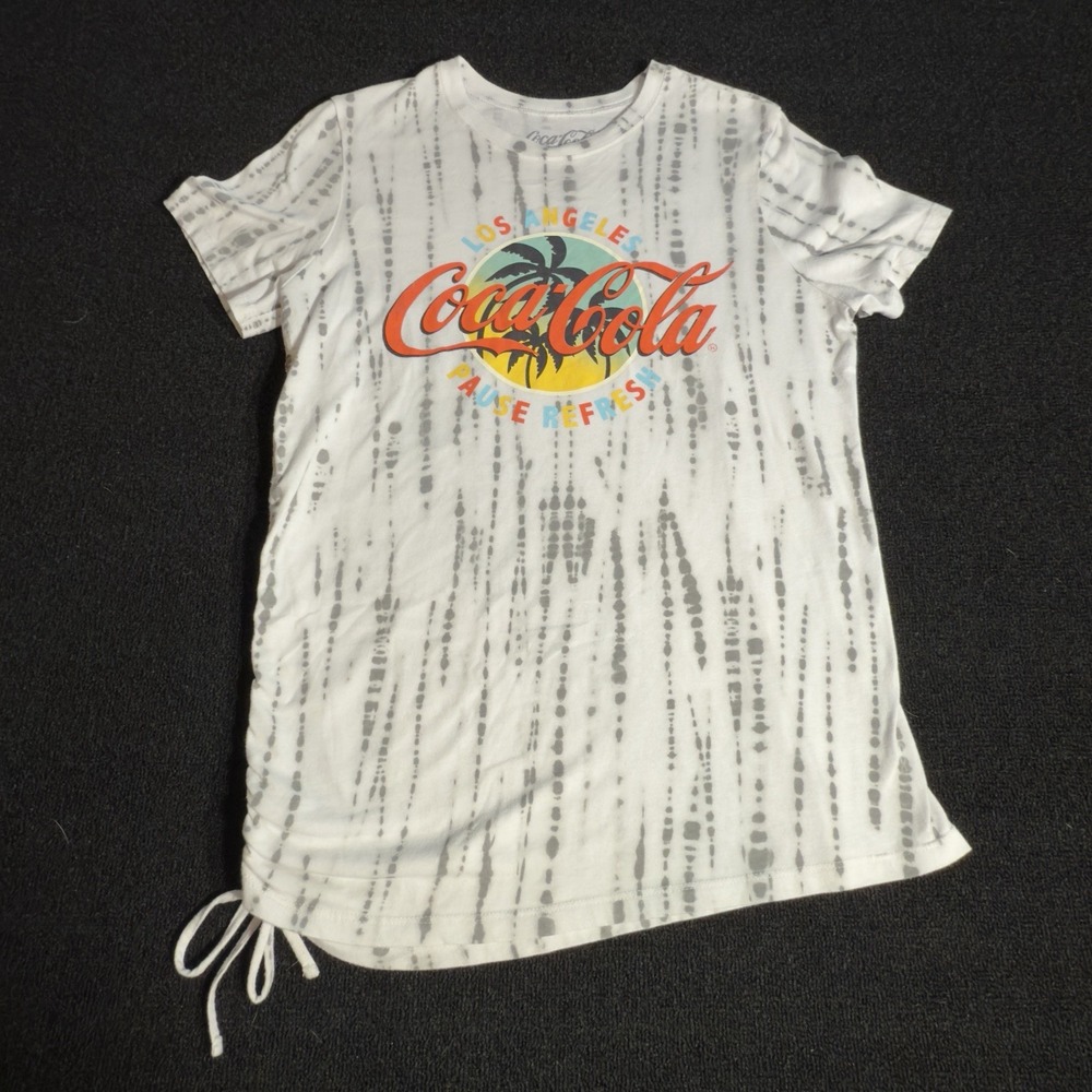 Coca-Cola T-Shirt Women's X-Large Tie-Dye Graphic Tee LA‎ Palm Sunset Retro